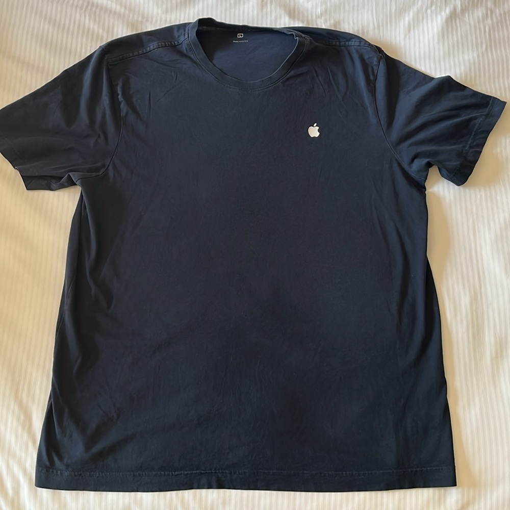 Apple Store Genius Bar T-Shirt Navy Blue Short Sleeves Men's Large